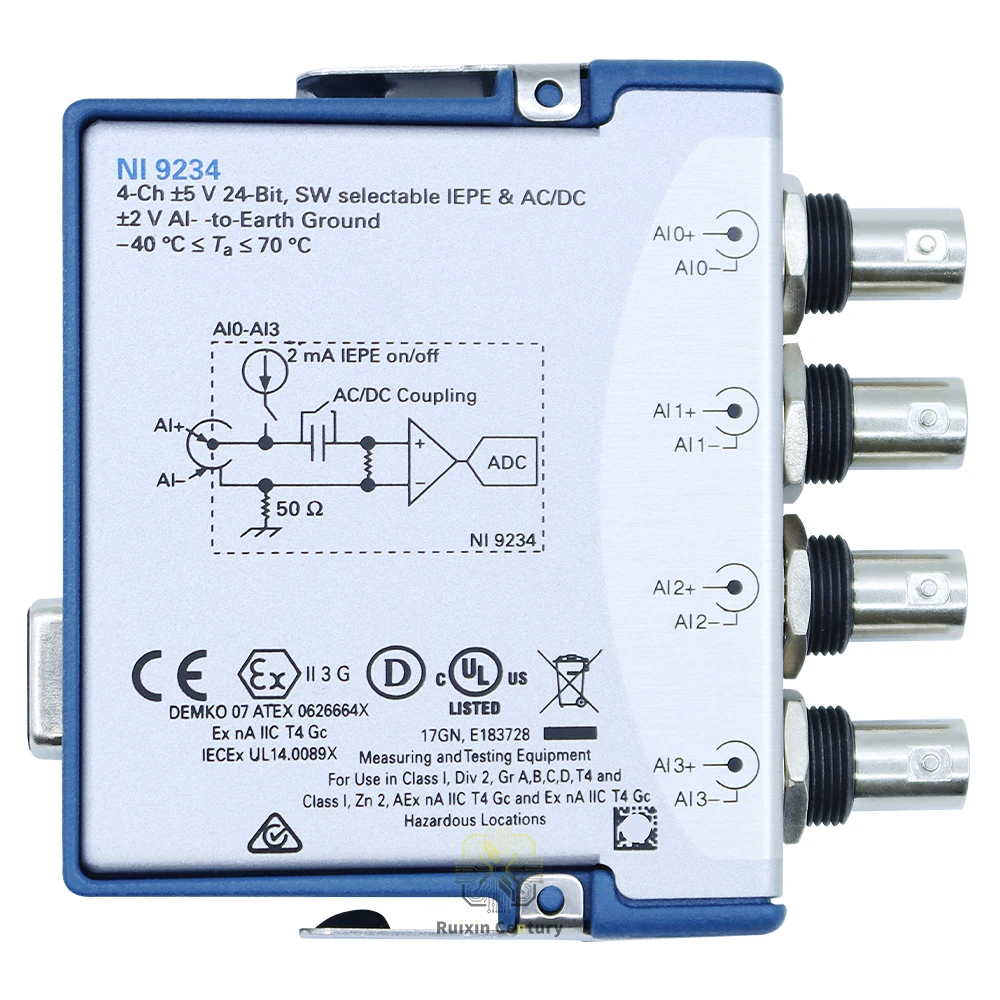 FOR NI-9234 779680-01 4-Channel 51.2 kS/s/ch ±5 V C-Series Sound and Vibration Input Board 24-Bit IEPE AC/DC with BNC Genuine