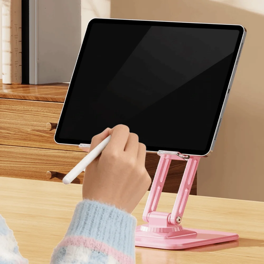 

Aryclic Panel Foldable Tablet Stand Metal Frame Transparent Tablet Foldable Holder Adjustable Multi Angle Tablet Phone Bracket