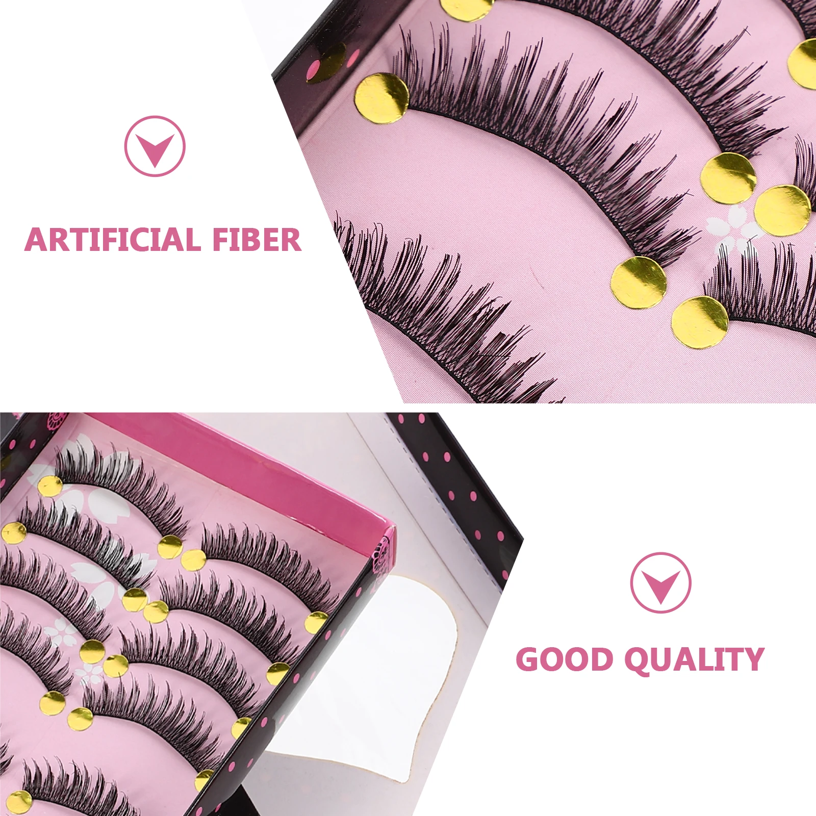 

False Eyelashes Natural Wispy Clusters Reusable Long Wear Artificial Fiber Lashes For Daily Party Makeup