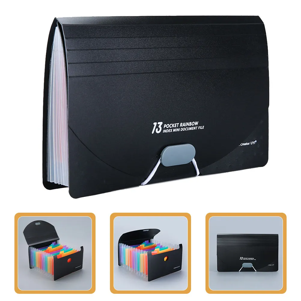 

A6 Size 13-Compartment Accordion File Organizer Three-Side Sealed Portable Receipt Holder for Coupons Checks Bills Tax Documents