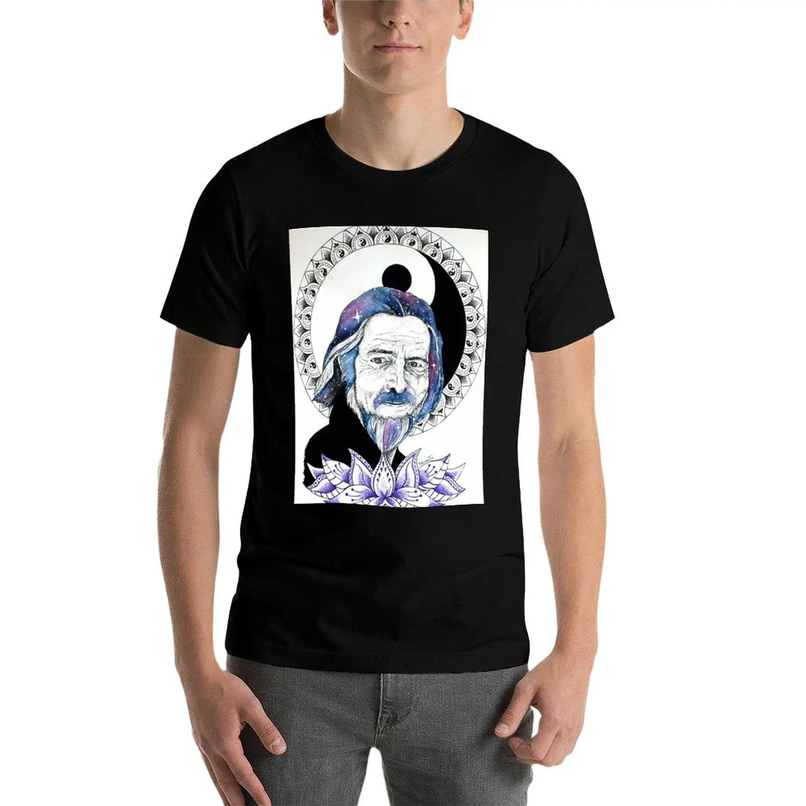 

Футболка Alan Watts, мужские хлопковые футболки, хлопковые забавные футболки с аниме для мужчин, футболка