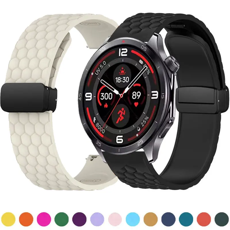22mm Magnetic Silicone Strap For OnePlus Watch 3 Band 2 2R 46mm Bracelet For OPPO Smartwatch X2 4 Pro/Mi Watch 2 Pro S4 S3 S1