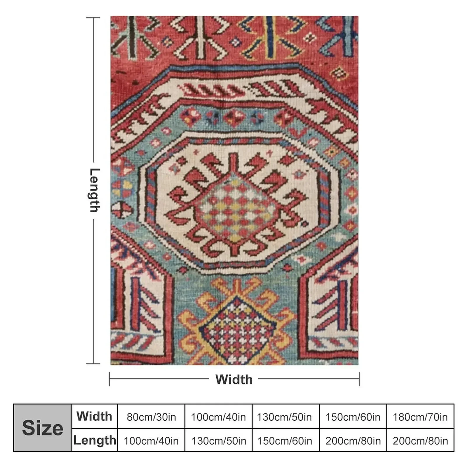 Orduch Medallion II // 19th Century Colorful Bright Baby Blue Diamond Blossom Ornate Accent Pattern Throw Blanket