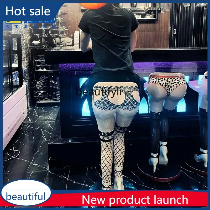 a17 Creative Trendy Beautiful Legs Chair Beauty Chair Figure Sculpture Model Fiberglass KTV Decorations