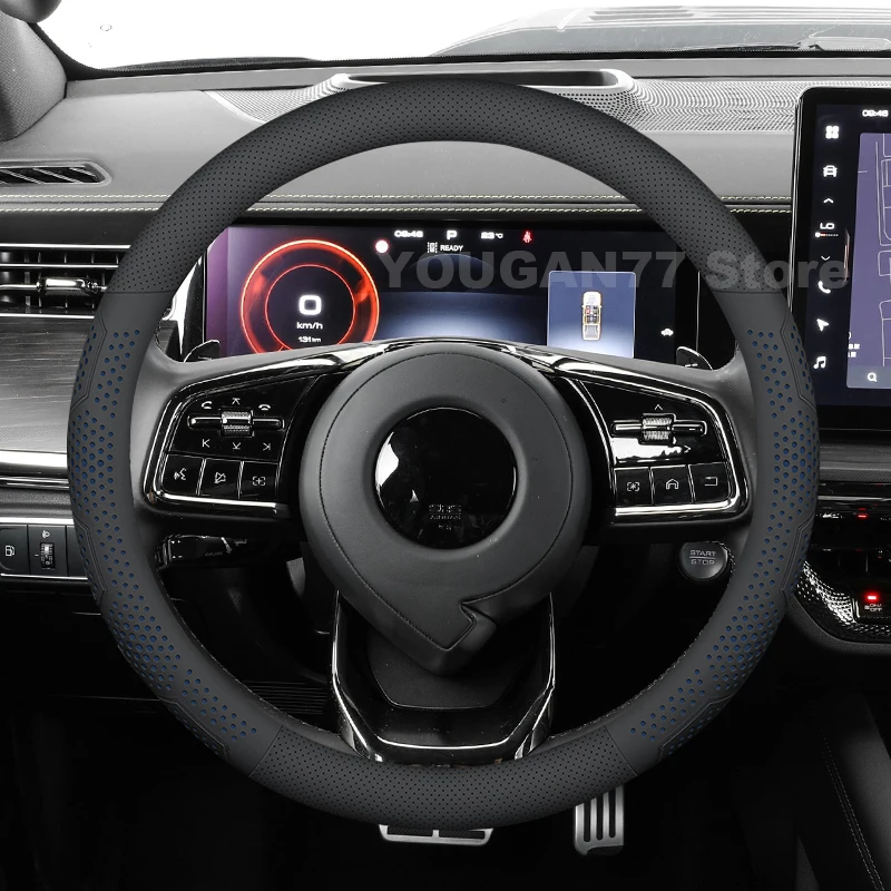 

Leather Car Steering Wheel Cover For GWM Cannon Alpha PHEV 2024 2025 POER Non-slip Auto interior GWM Cannon Alpha Accessories