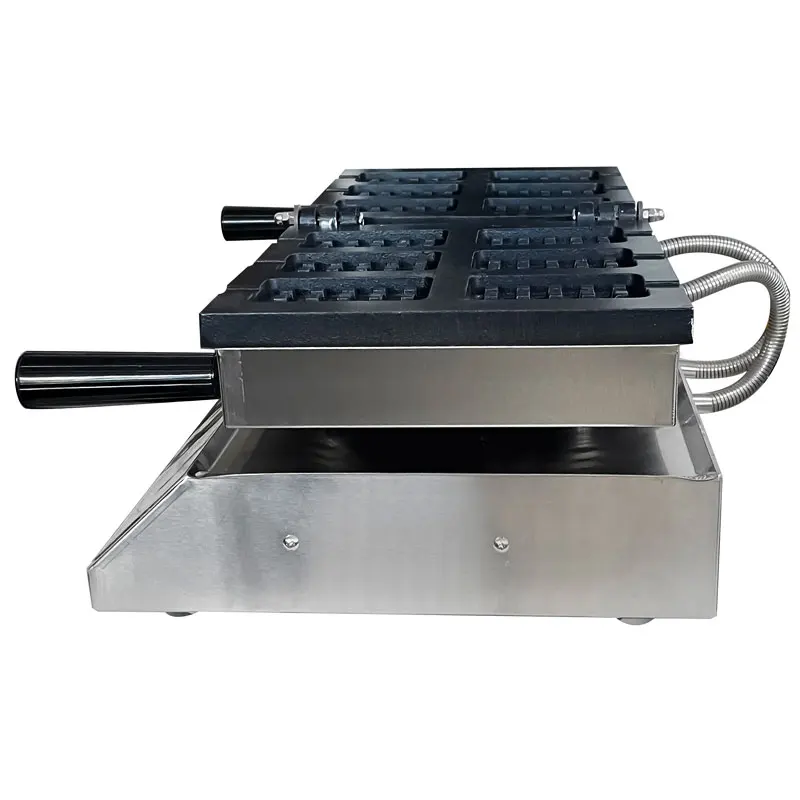 Professional 220V 110V Snack Machinery Stick Waffle Baker 6pcs Square Waffle Making Machine Commercial Use