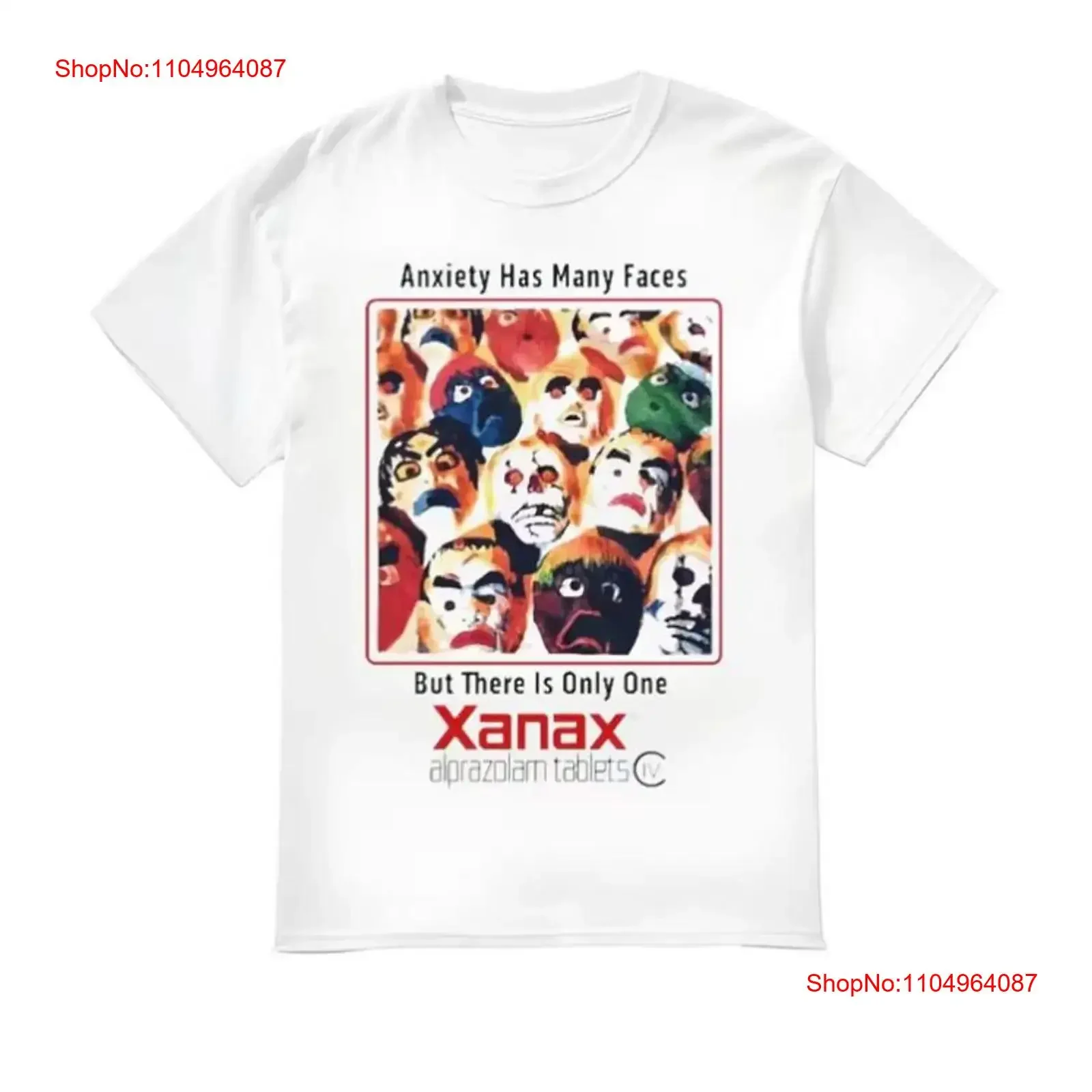 

Anxiety Has Many Faces T Shirt vintage Washed streetwear Versatile Slightly graphic Unisex fashion Casual Comfortable