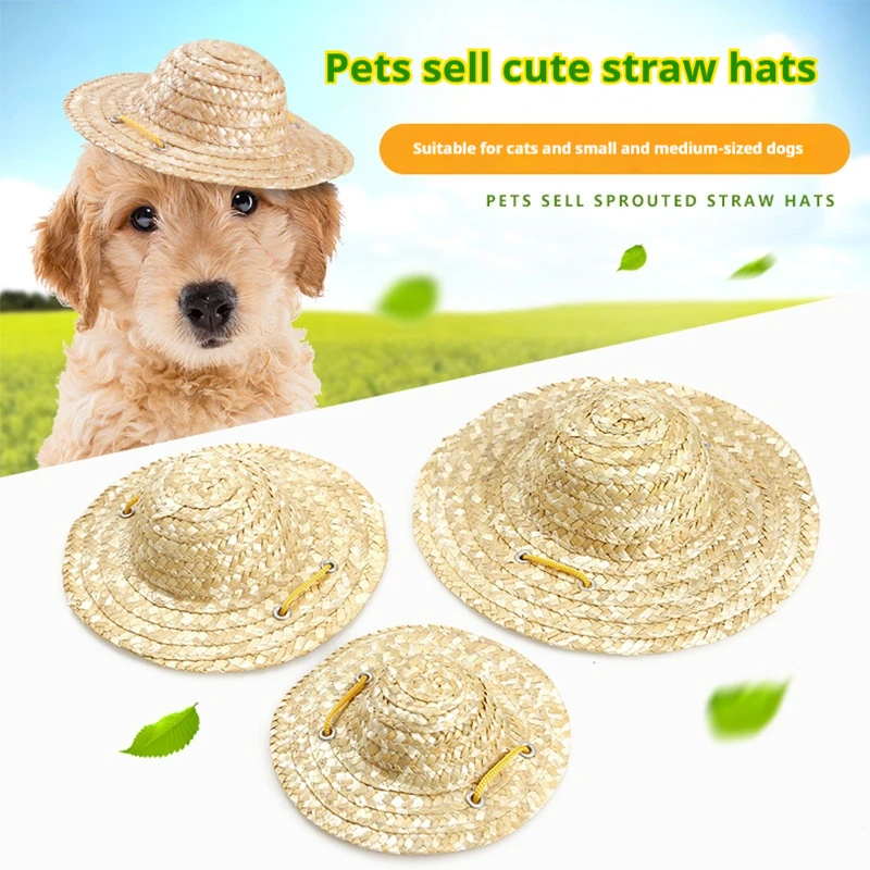 

Pet Hats, Dog Straw Hats, Cat Visors, Vintage Farmer Accessories, Pet Dress-up