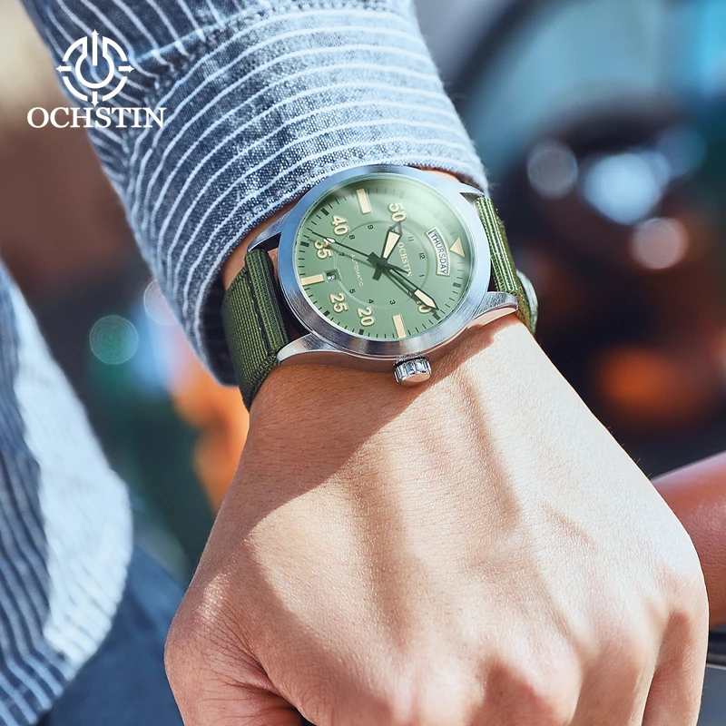 OCHSTIN New Woven Nylon Strap Master Collection Watches Men's Classic Dual-calendar Mechanical Movement Classic Luxury Watch