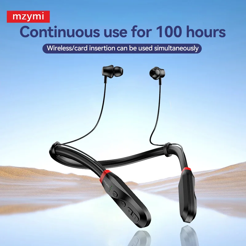 mzymi I35 Neckband Earphone Bluetooth5.1 Wireless Sport Headphone HiFi Stereo In Ear Headset With Mic For XIAOMI