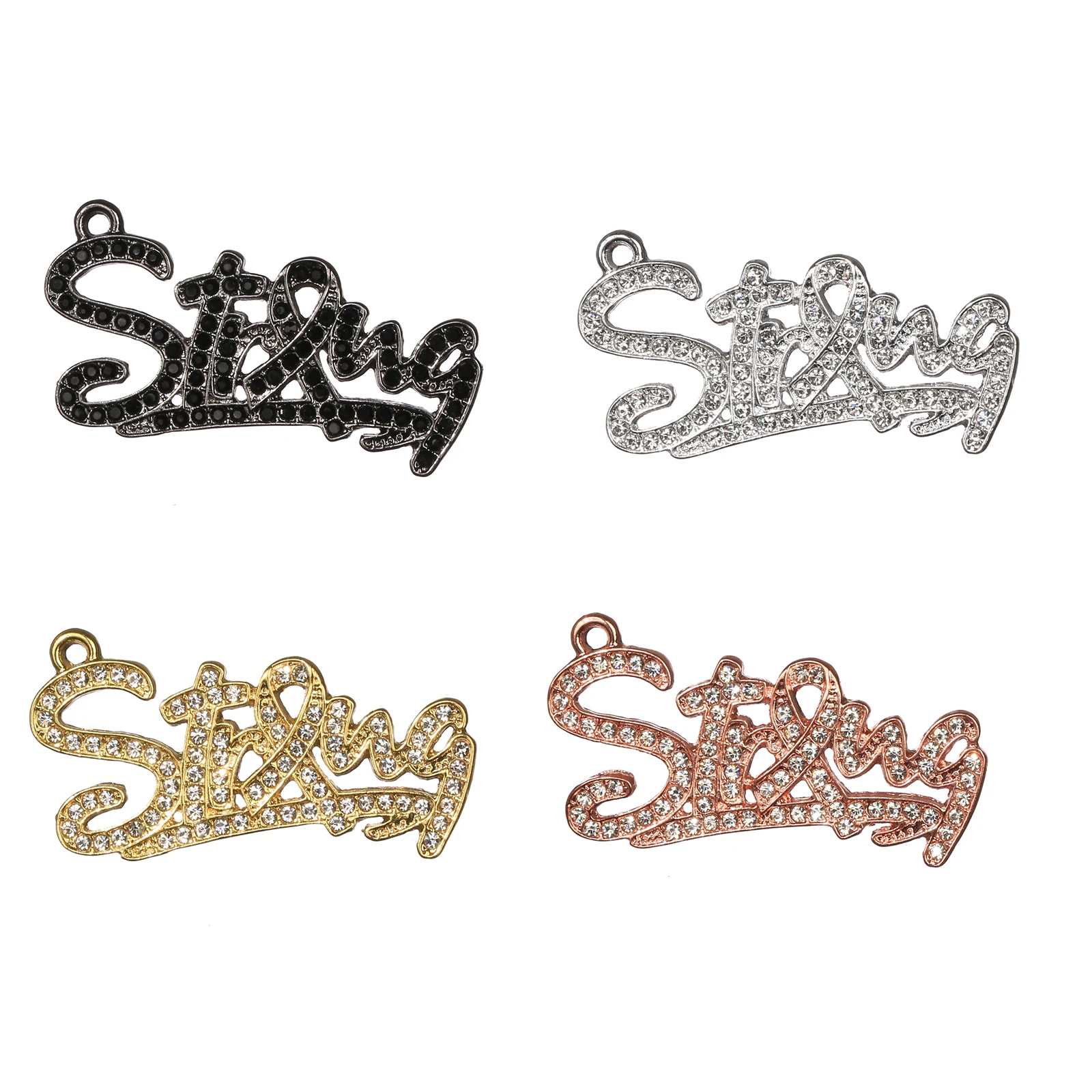 

10pcs Strong Rhinestone Letter Charms Fit for Bracelet DIY Jewelry Making LTC0281-LTC0284