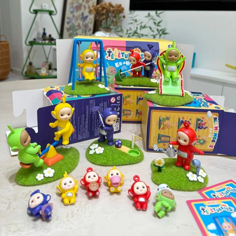 

Натуральная мини-телепузики, детская серия для путешествий, фигурки слепых коробок, креативные детские игрушки, подарки-сюрпризы, автомобильные декоративные украшения