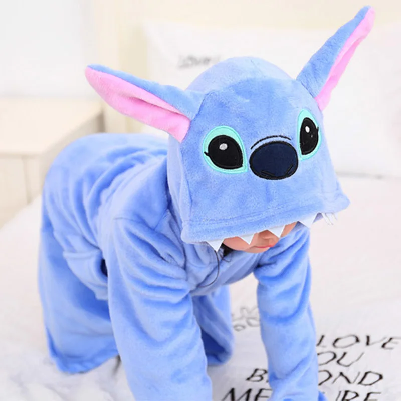 MINISO Disney Stitch Халат Детская одежда для сна для девочек 3, 4, 5, 6, 7 лет Синие фланелевые зимние детские пижамы Пижамы для маленьких мальчиков Халат