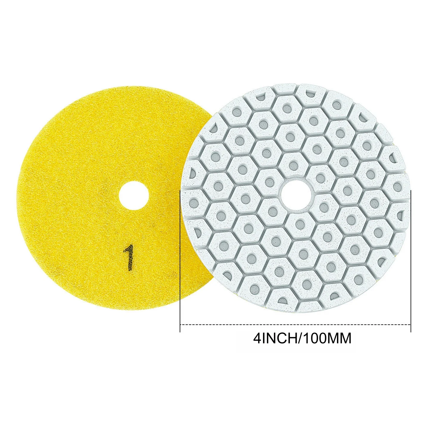 4 Stück 4 Zoll 100mm Diamant-Polierpads 4-Stufen Nass-Polierpad für Granit, Marmor, Terrazzo, Quarz Schleifpolierscheibe – Detail 2