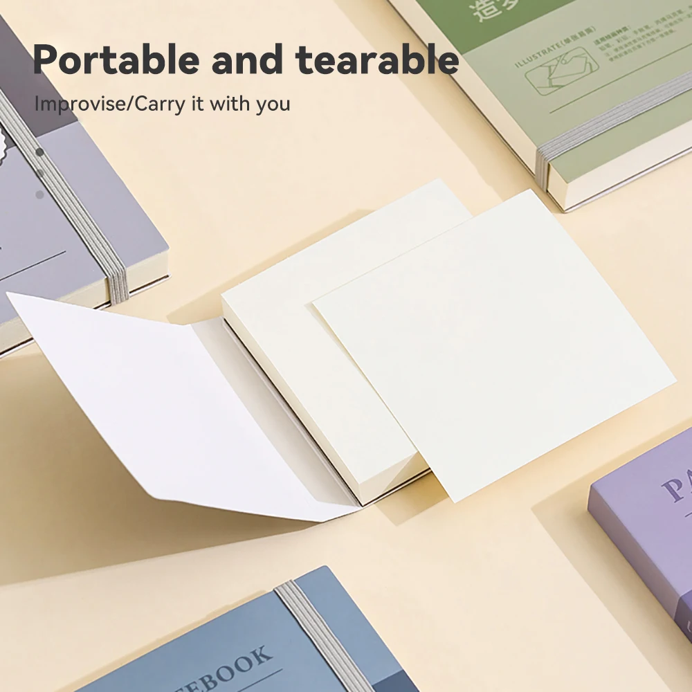 40 Sheets Portable Drawing Sketchbook  Thick White Cardboard Mini Graphite Art Book for Watercolor Painting