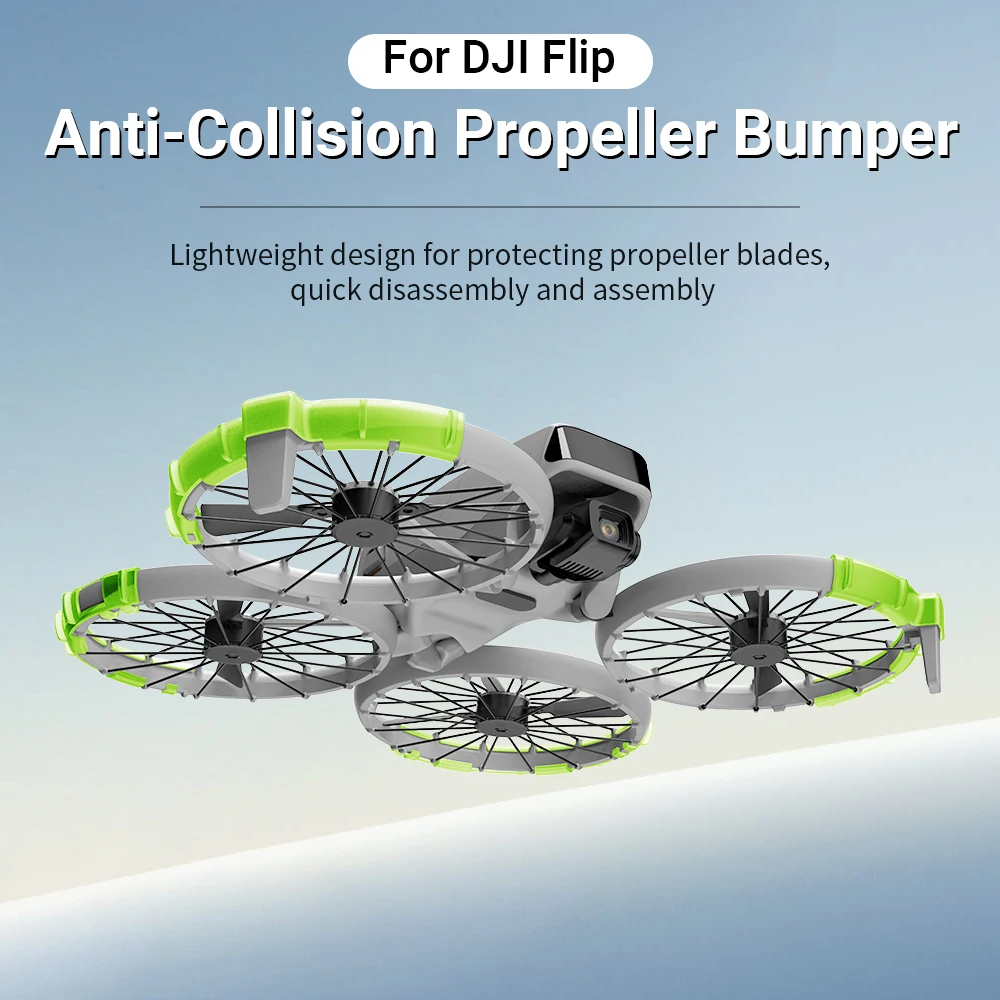 for DJI Flip Protective Bumper Ring Drone Propeller Guard Anti-Collision Impact Protectors Prop Bumper Guards Black Green