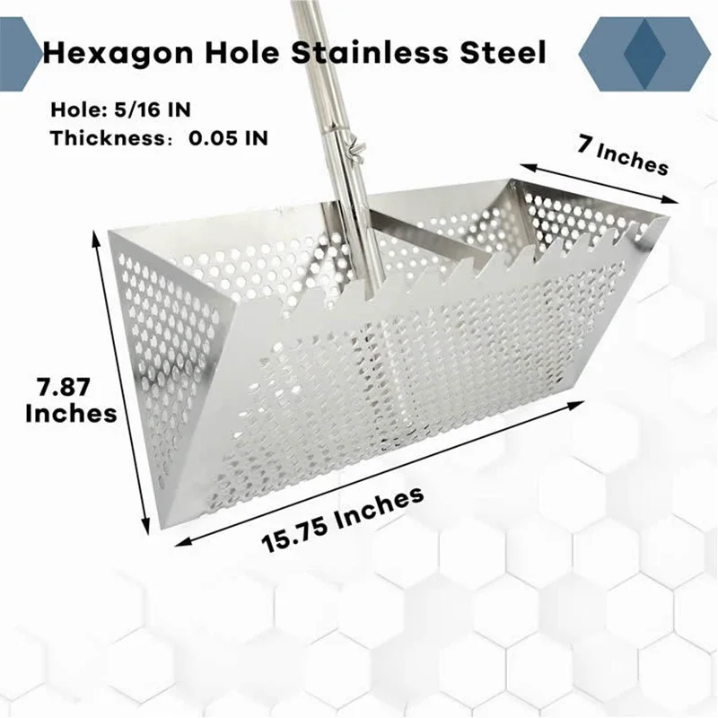 Beach Sand Scoop Shovel Metal Detector Sand Scoops Treasure Detecting Metal Detector Hunting Stainless Steel Tool Hex Metal Tx