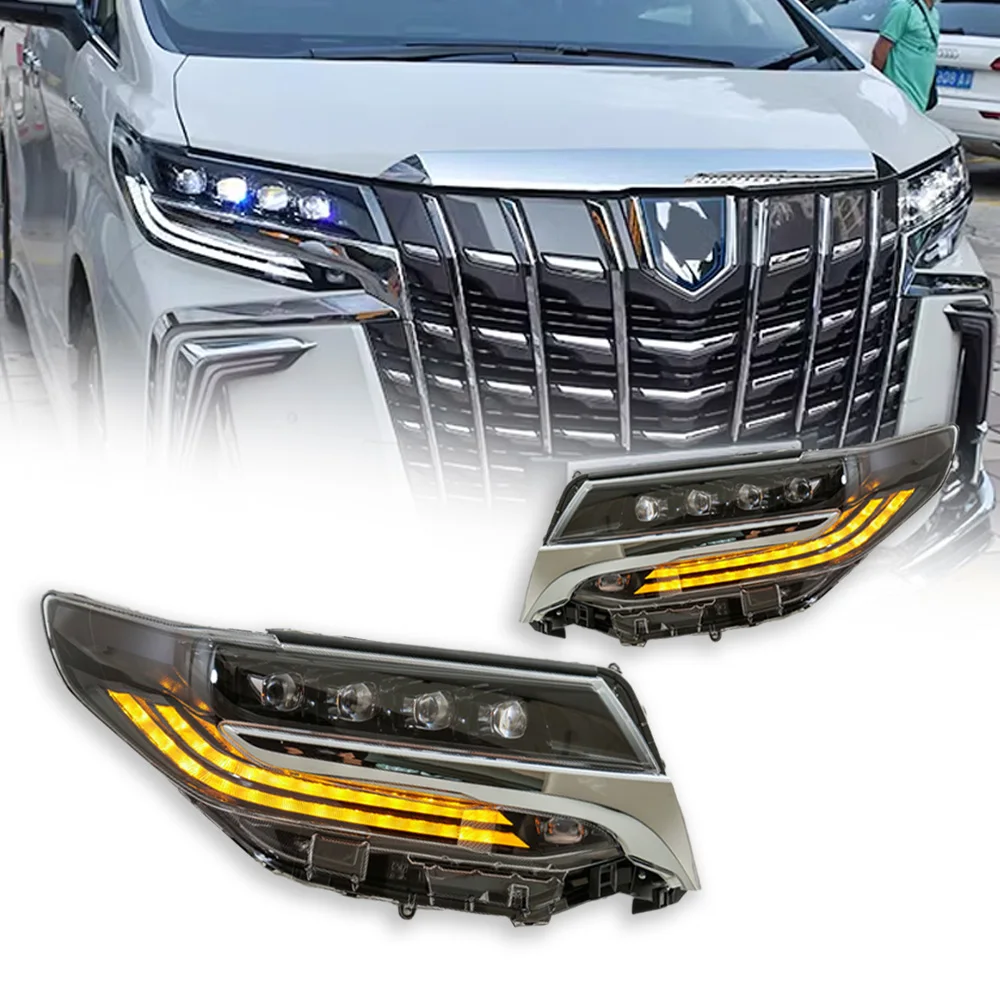 New LED Headlight Upgrade Modified Full Head Lamp For Toyota Alphard 4 led 2018-2021 Turn Signals Daytime Running Lights