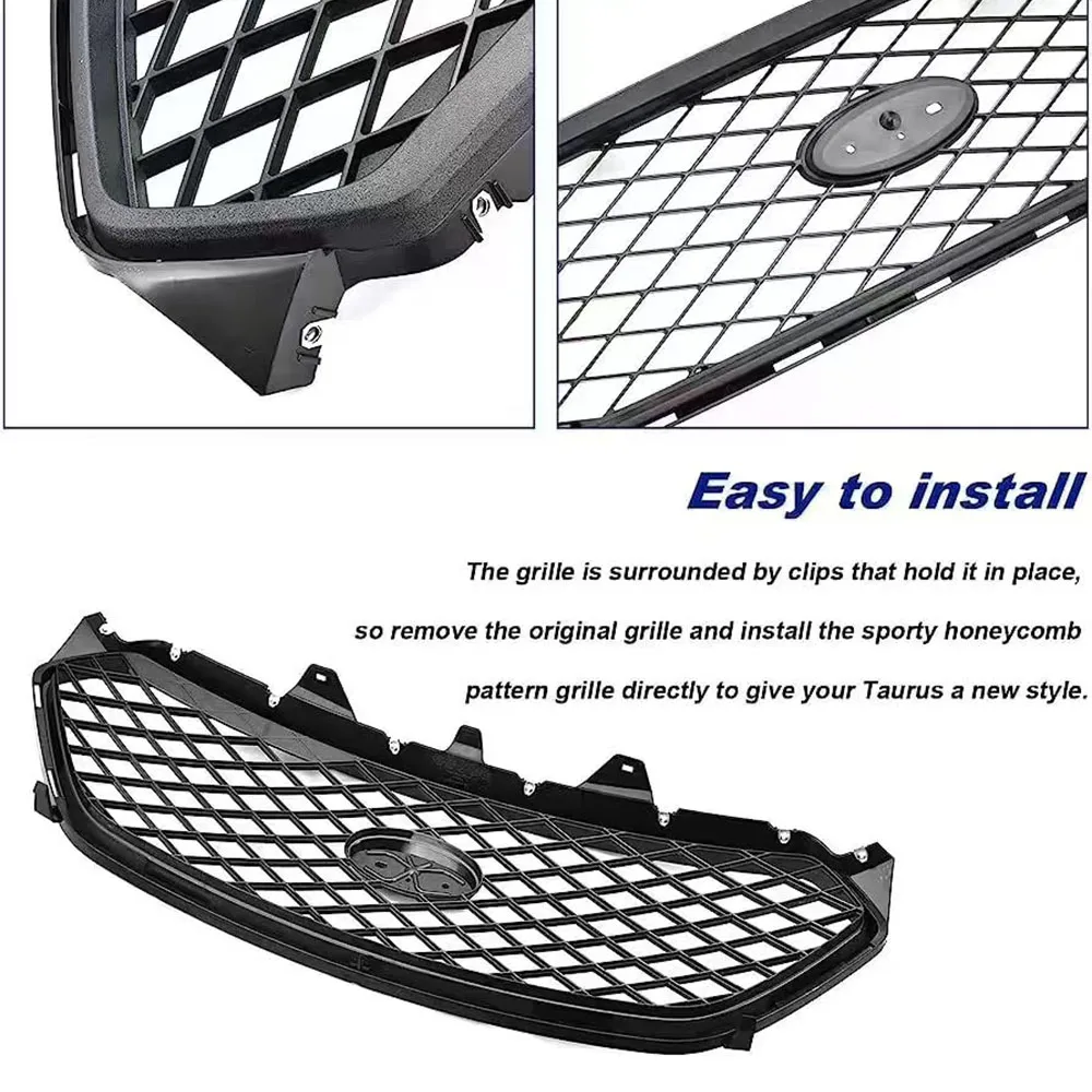 1PC ABS Black Car Intake Grille Radiator Grille Police Interceptor for Ford Taurus Gille 2013-2019 DG1Z-8200-AA AL3Z-8200-AA