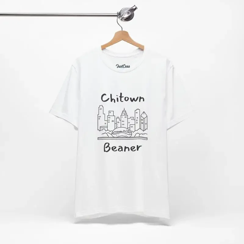 

Футболка Chicago Bean T Shirt с изображением городского пейзажа Чикаго, туристический сувенир, достопримечательность Среднего Запада