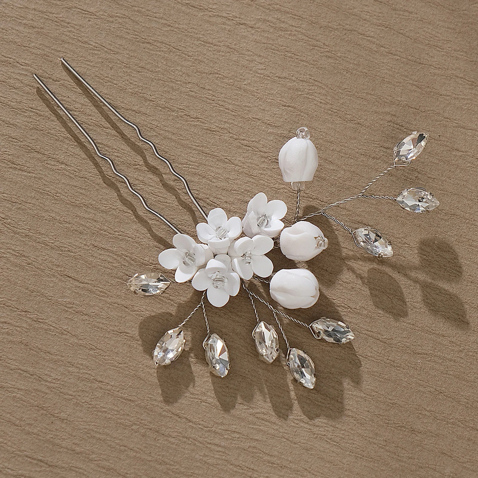 دبابيس الشعر زهرة U شكل خوذة سبيكة الزفاف دبوس الشعر زهرة مقاطع الشعر لمهرجان حفل زفاف رئيس اكسسوارات الديكور #4