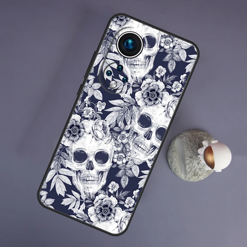 Gothic Fashion Skull For Huawei Honor Magic 5 Lite 70 50 X8 X9 a P20 P30 P40 P50 P60 Pro P Smart Nova 9 5T Case