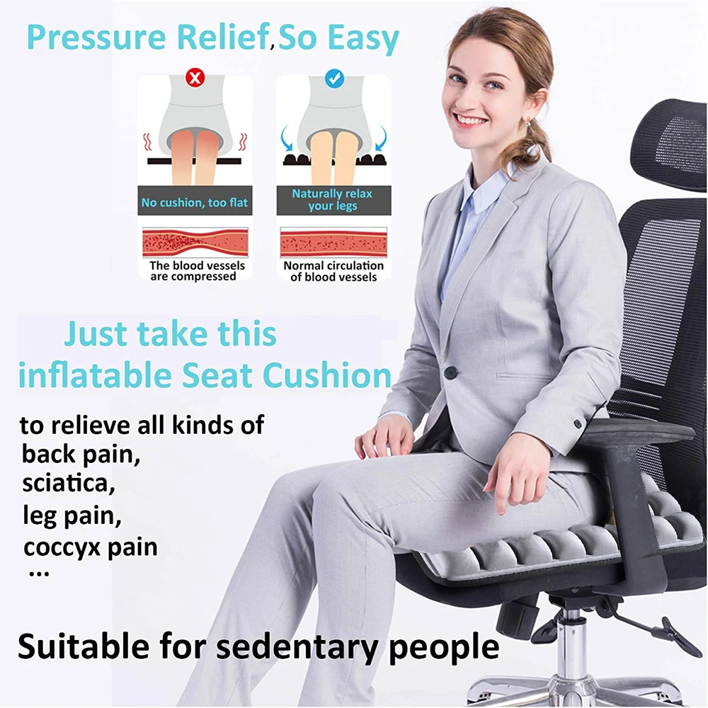 3D Air Cushion Relieve Back Sciatica Coccyx Pain Cushion Office Chair Car Seat Air Cushion  Massage Chair  Massager