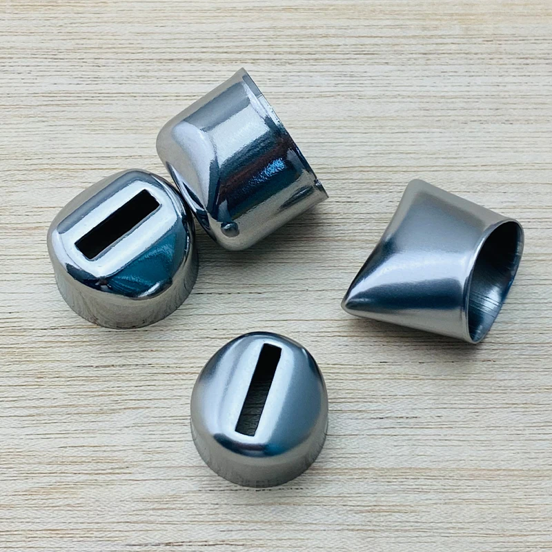 4 pezzi ottone/acciaio inossidabile materiale manico per coltello cerchio manico in legno accessori per coltelli da intaglio da cucina parti per la produzione fai da te