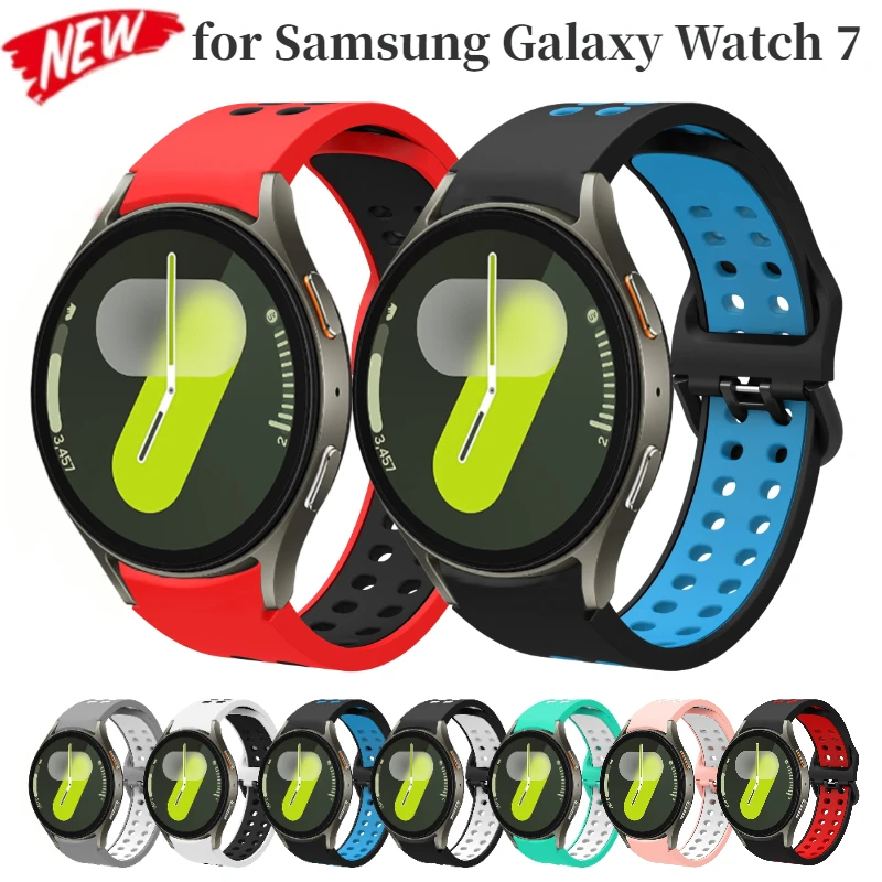 No Gap Silicone Strap for Samsung Galaxy Watch 7 40mm 44mm 5 Pro 4/5/6 Belt Breathable Wristband for Watch 6 Classic Band