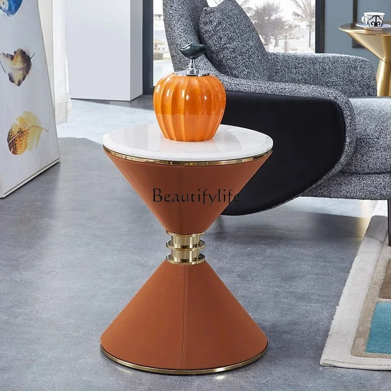 모던 북유럽 스타일 이동식 대리석 테이블 이미지