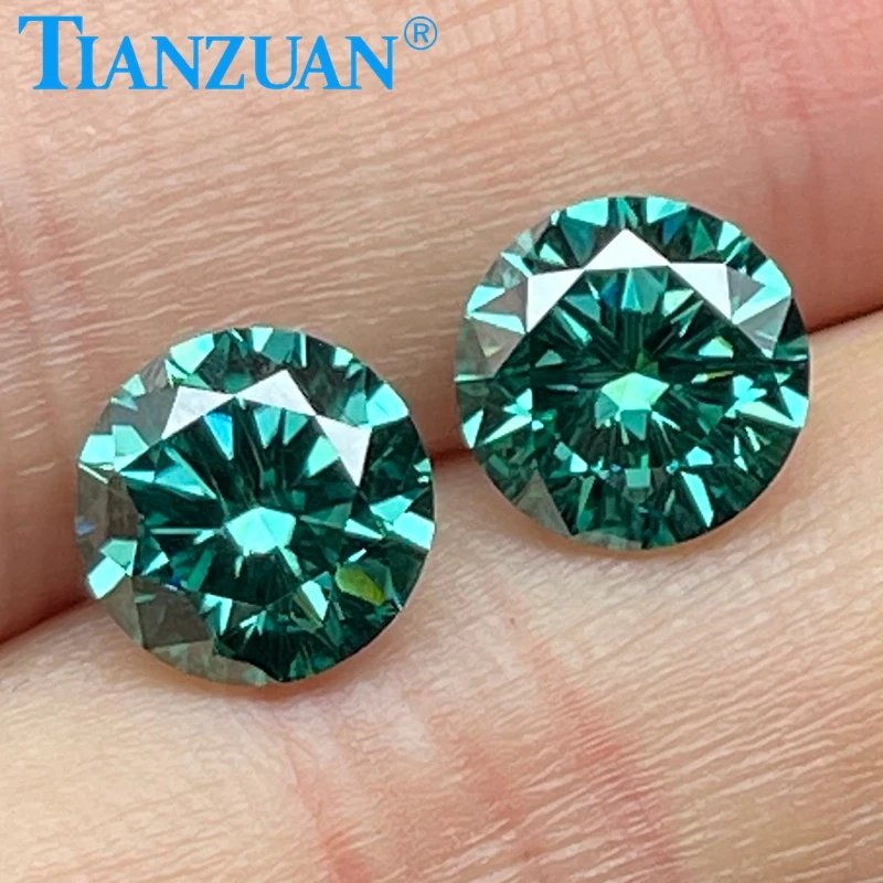 Light Emerald Green Color 9mm Si Round Shape Diamond cut Sic Material Moissanite Loose Gem Stone For Jewelry Making DIY Material