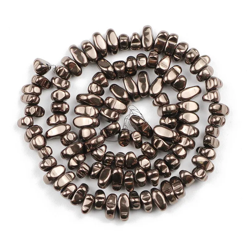 4–8 mm schwarze Gallensteine-förmige Perlen, plattiert, farbiges schwarzes Erz, verstreute Perlen, DIY-Armband, Halskette, Zubehör, Perlen im Großhandel – Detail 14