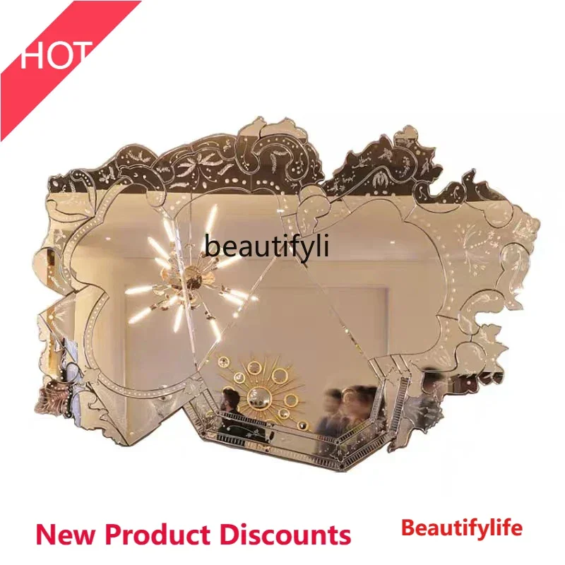 

x188 Carved mirror wall decoration special-shaped, vanity mirror vertical dressing, European full-body mirror LT