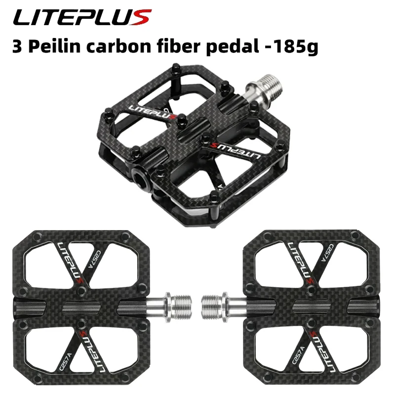 

Гравитационные педали Liteplus, 185 г, титановая ось и платформа из углеродного волокна, герметичная система с 3 подшипниками, педали для горного велосипеда/дорожного велосипеда, детали велосипеда