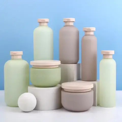 리필 가능한 병 뚜껑 빈 플라스틱 손 소독제, 샴푸 로션 병, 화장품 크림 항아리, 여행 필수품, 그린 그레이