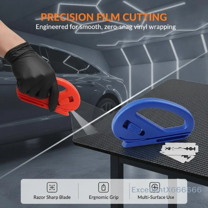 Vinyl Cutting Tool Safety Packaging Cutter 1/2Pcs Durable Carbon Fiber Blade Cutting Knife for Office Home Gift Wrapping