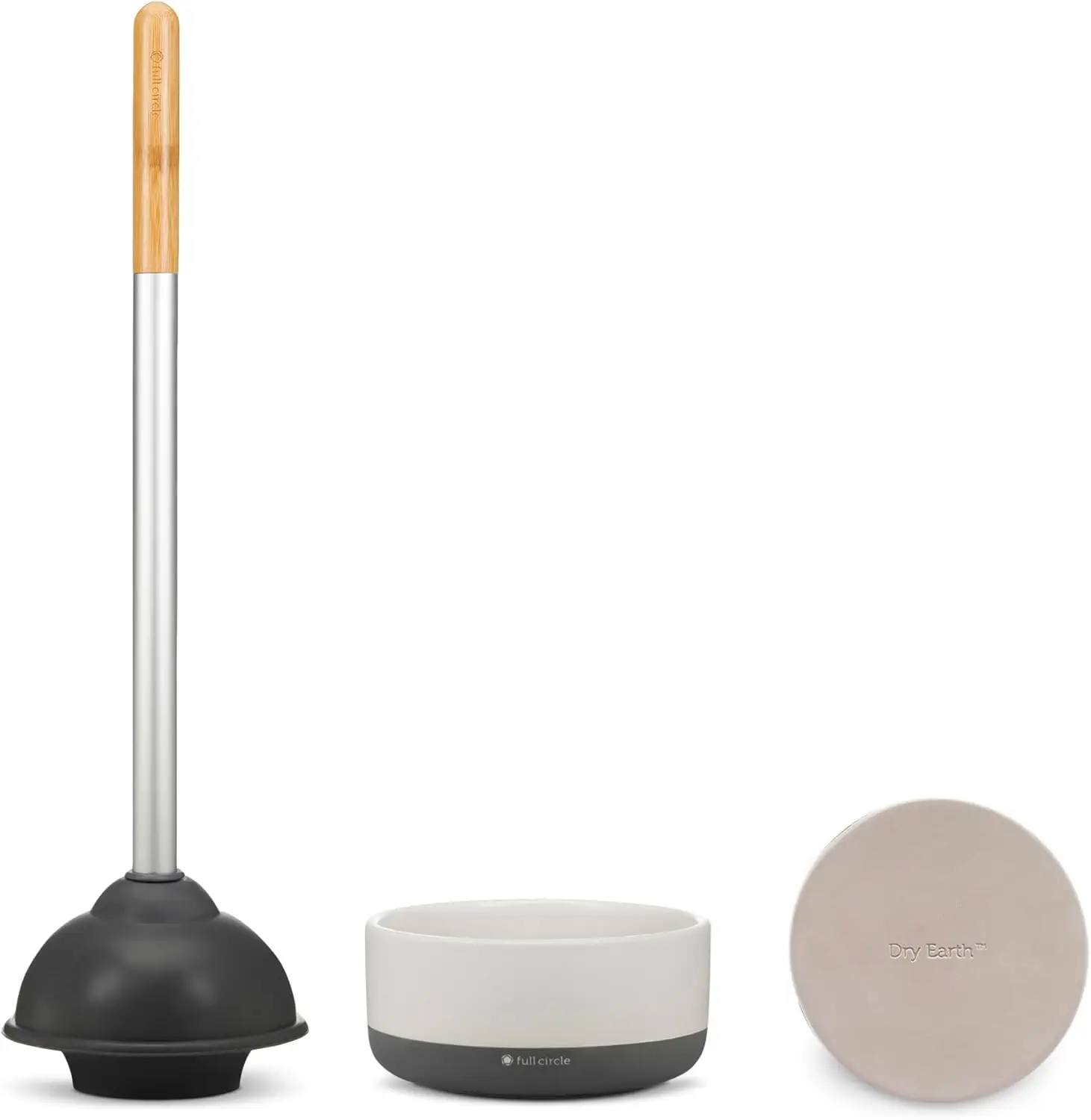 

Royal Plunge - Bathroom Toilet Plunger with Ceramic Holder and Diatomaceous Earth Disk for Mold & Mildew Prevention,