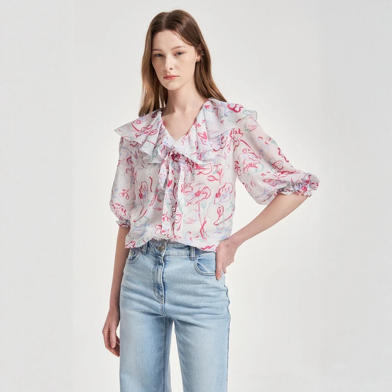 

Romantic Fre Korean OBZ25 Summer Ele Sweet V-ne Bow-tied Pleated Svel Midi Dr Polyester Fiber 00%