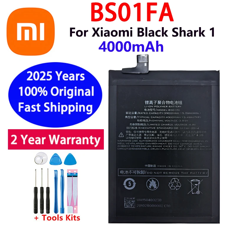 

2025 Years 4000mAh BS01FA 100% Original Battery For Xiaomi Blackshark Black Shark 1 Phone Batteries Fast Shipping