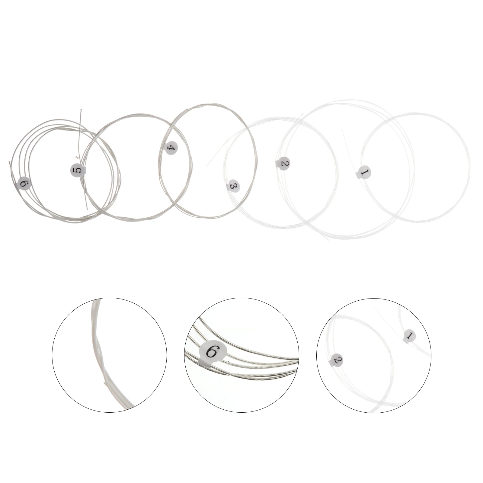 

6Pcs Guitar Replaceable Strings Classical Guitar Nylon Wire Smooth Tone Uniform Tension Ideal for Music Practice and Performance