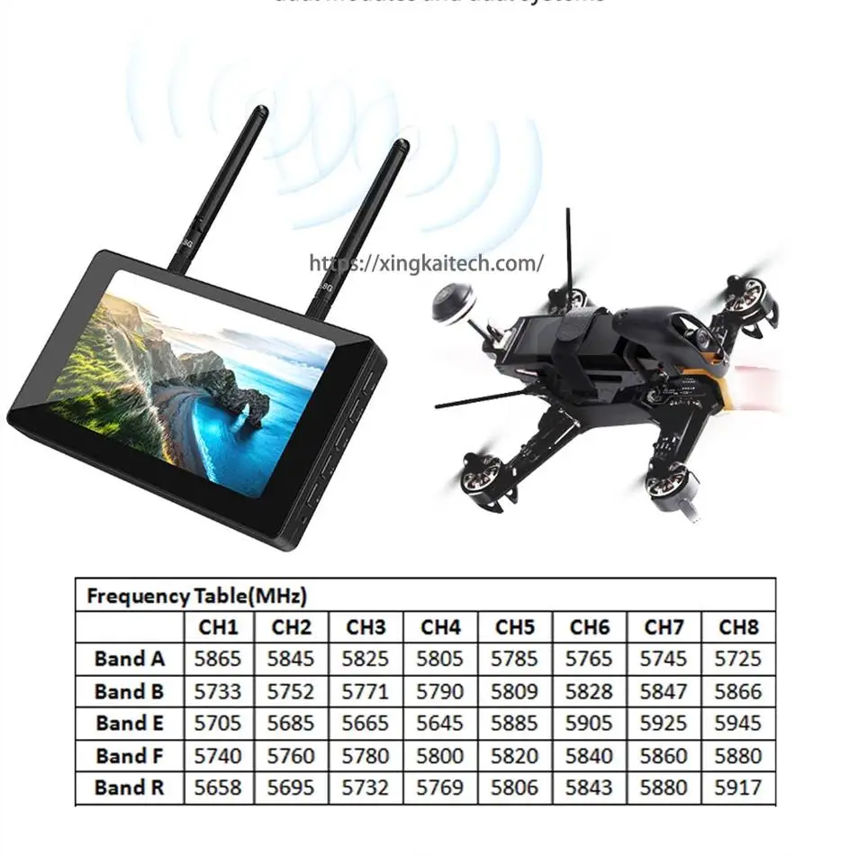 

FPV 5 Inch With DVR IPS 800x480 5.8G 40CH Diversity Receiver 1000Lux FPV HD Display For RC Drone Radio Controller
