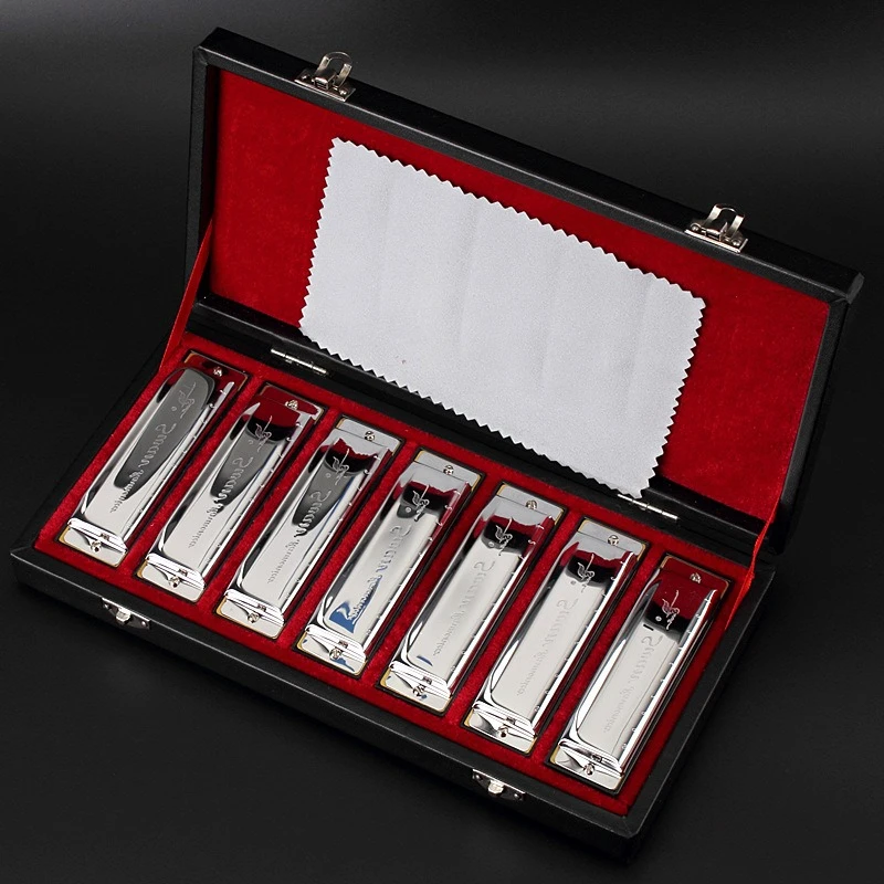 Blues Harmonica Set  7/12Tone 10 Holes Harmonicas Beginners Practice Small Harmonica Adults Children Performed Harmonicas