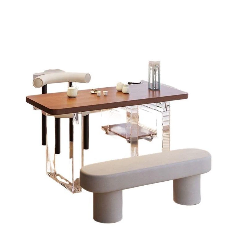 

Balcony Tea Table Combination Suspended Acrylic Tea Table Small House Solid Wood Japanese Home Tea Table Modern Simple Wood