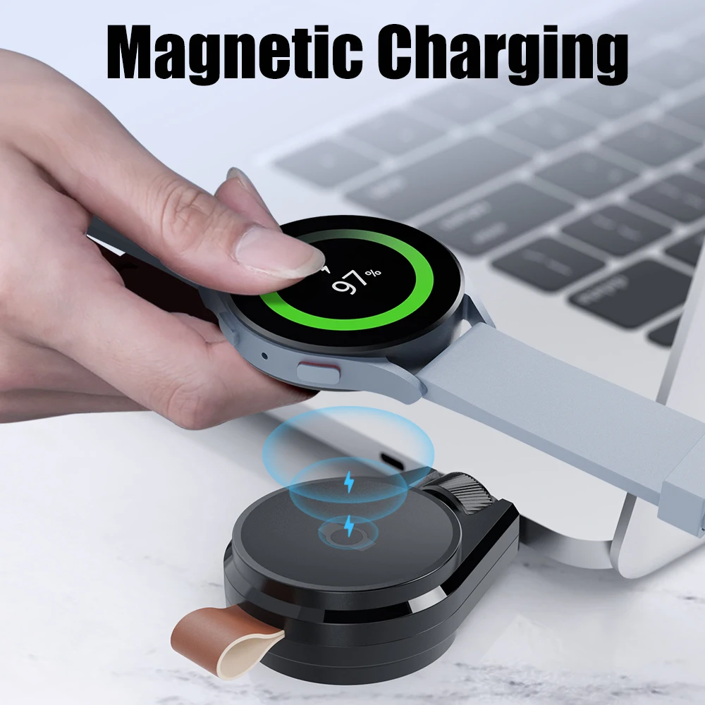 Portable Magnetic Type C Charger for Samsung Galaxy Watch 7 Ultra USB Fast Wireless Chargeing Cord for Galaxy Watch 6/6