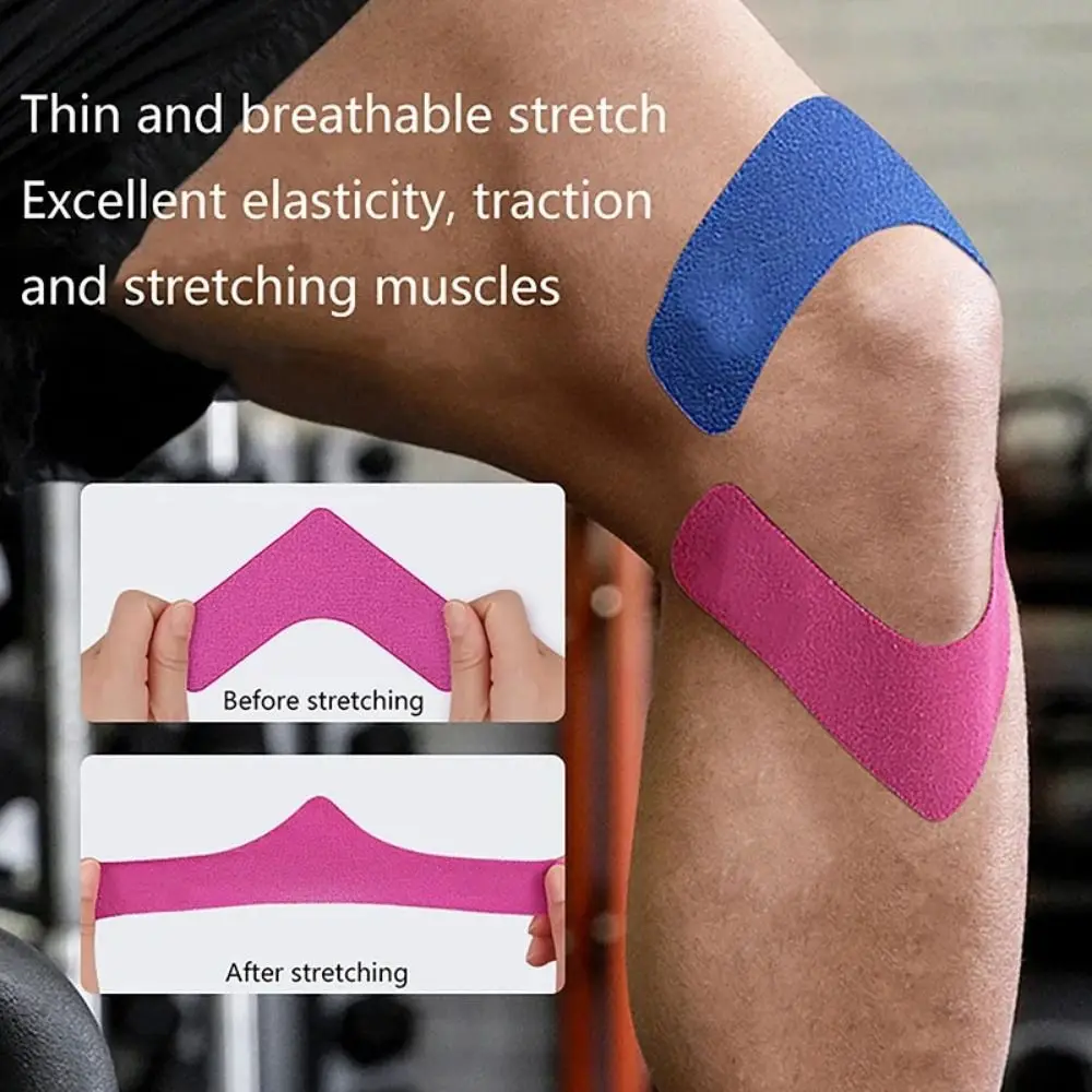 10pcs V-Shaped Kinesiology Tape Self-adhesive Multiple uses V-Shaped Muscle Patch Elastic Fabric Multiple colors