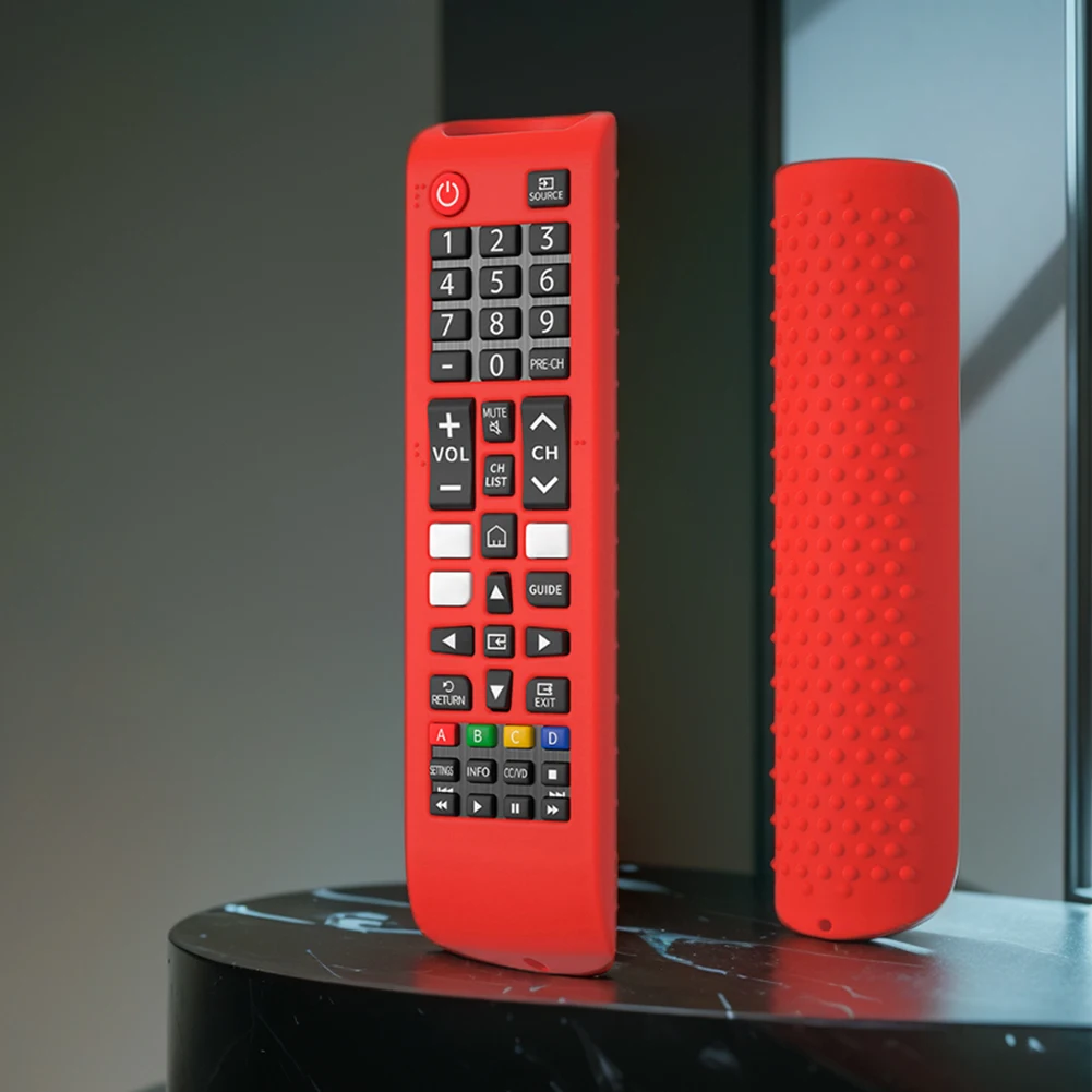 Silicone Protective Cover Anti-Slip Protective Case Remote Cover with Lanyard for Samsung Smart TV Remote BN59-01315A