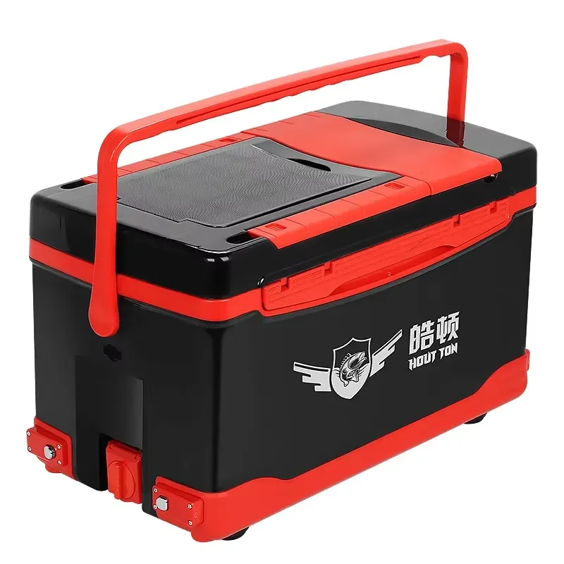 Multifunction Fishing Cooler Tackle Boxes Portable Fishing Life Box Seat Wheel NEW 3+7 OEM 32L 5.5kg JIN ABS Lake Highquality view 2