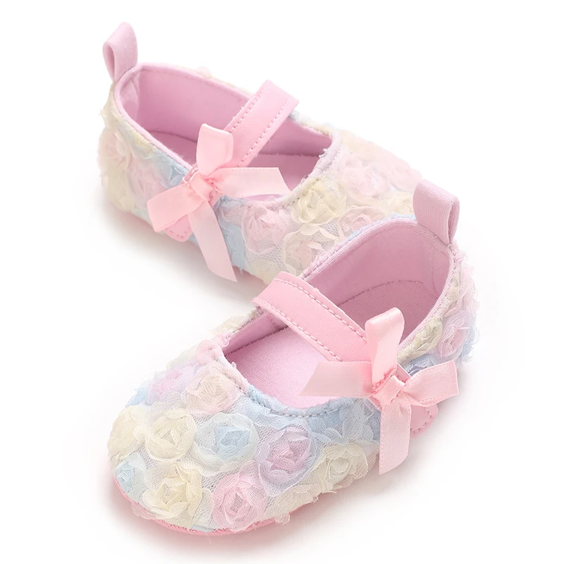 أحذية أميرات الأطفال على شكل زهرة لطيفة مع زخرفة فيونكة ونعل ناعم أحذية مسطحة مريحة مناسبة للرضع والأطفال الصغار من عمر 0 إلى 18 شهرًا #5