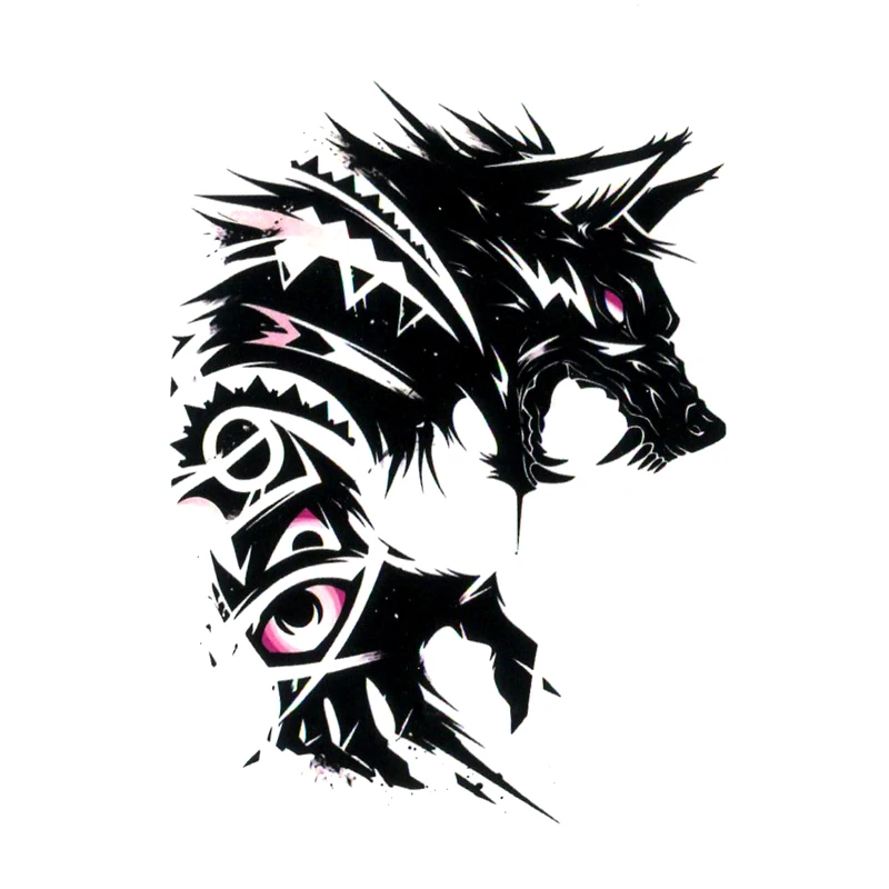 Evil Wolf Waterproof Temporary Tattoo Sticker Body Arts Flash Tattoo Fake Tatoo Men Henna Tatuaje