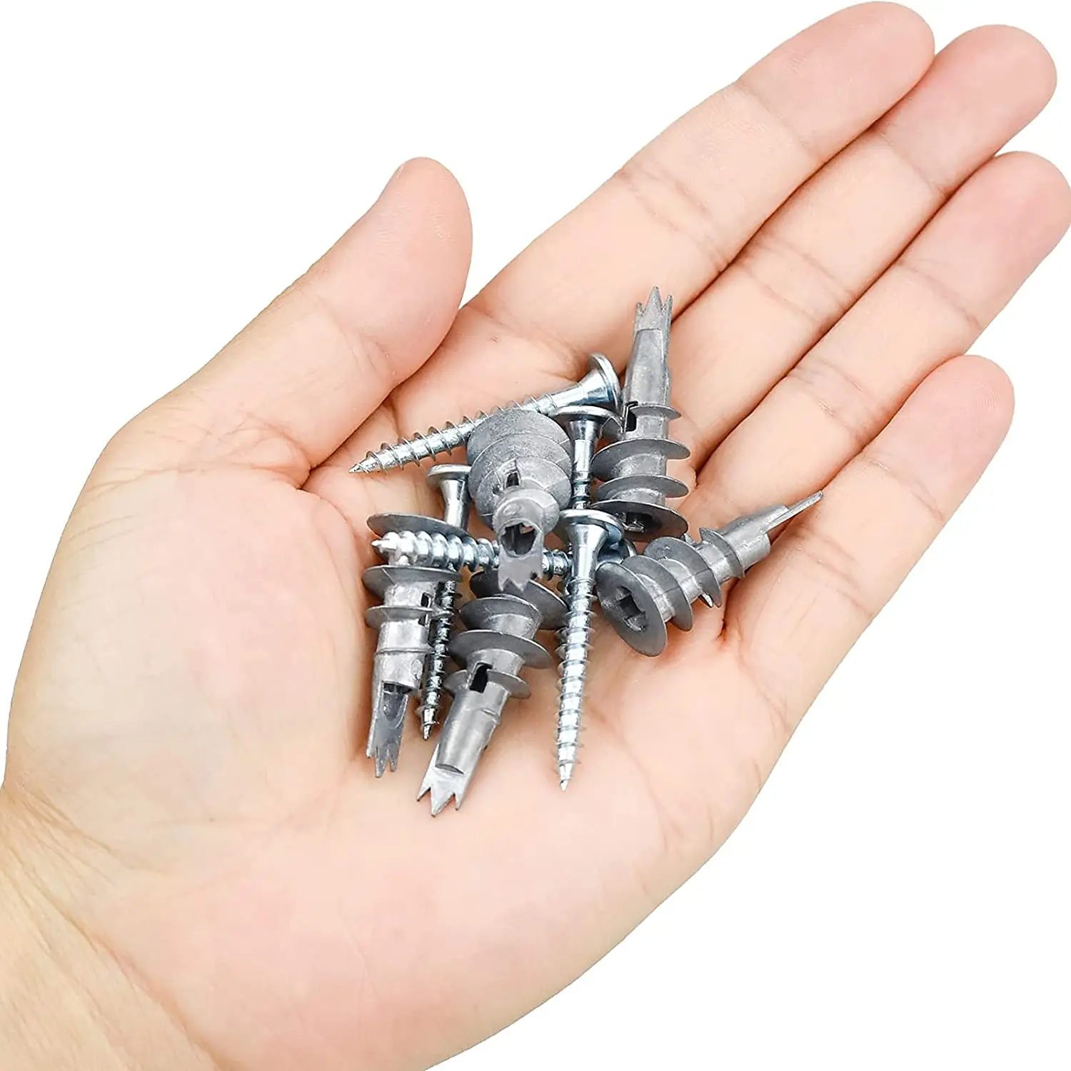 40 Pcs Metal Self Drive Anchor Plasterboard Dowels with Screws 4.5 x 35mm for Single-Layer and Double-Clad Plasterboar